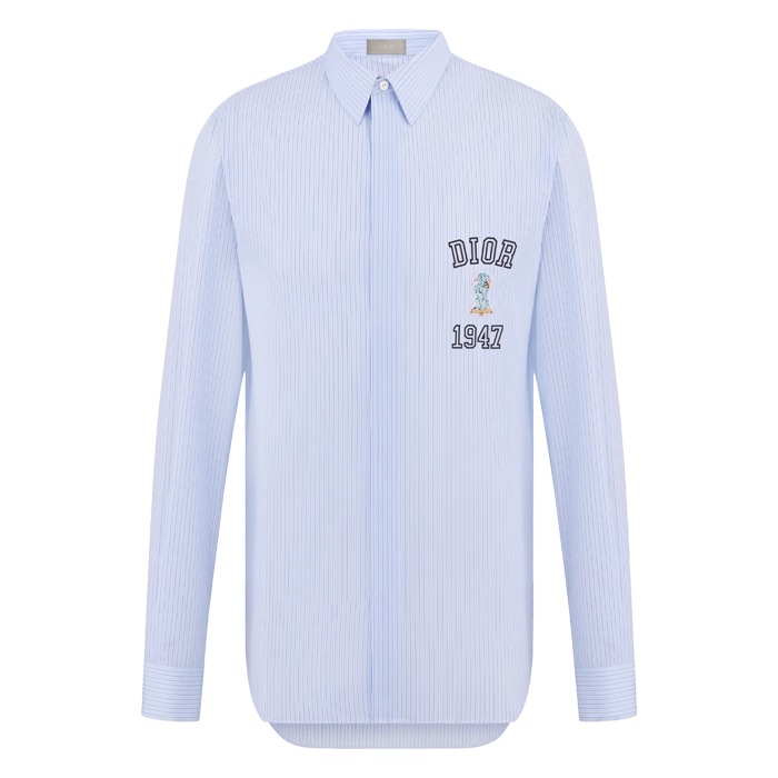 24SS 디올 블루 스트라이프 포플린 바비 1947 셔츠 483C574A5981 C579DIOR