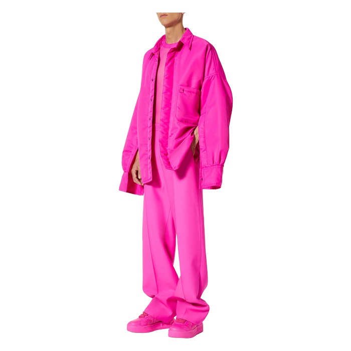 22FW 발렌티노 핑크 PP 스터드 나일론 셔츠 재킷 CIM25 7TV UWTVALENTINO